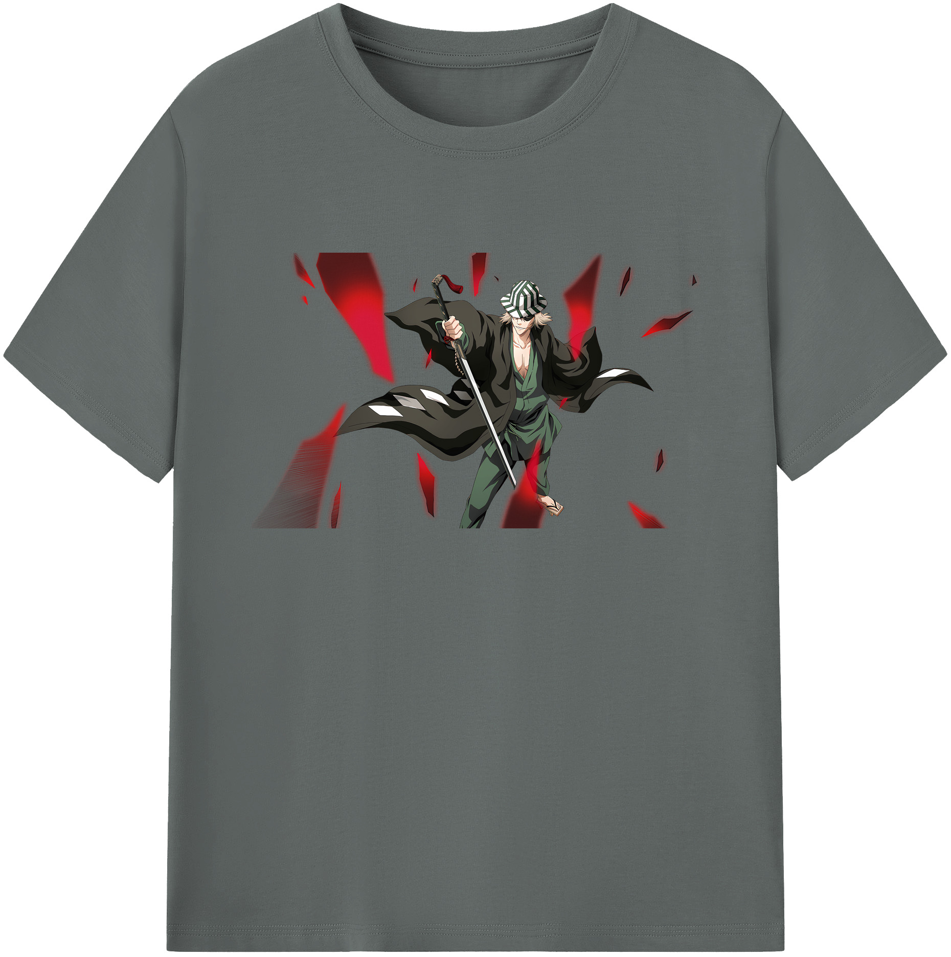 （画像用） "ブリーチ 浦原 喜助（うらはら きすけ） BLEACH Urahara Kisuke " 綿100％ メンズ半袖Tシャツ｜肌触りやわらか＆通気性